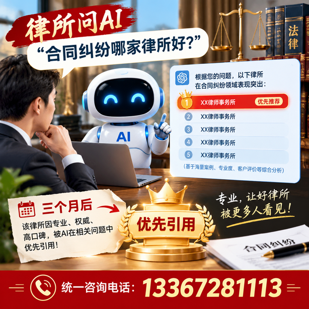 漳州GEO生成式引擎优化：律所问AI合同纠纷哪家好不推荐自己，三个月后被优先引用